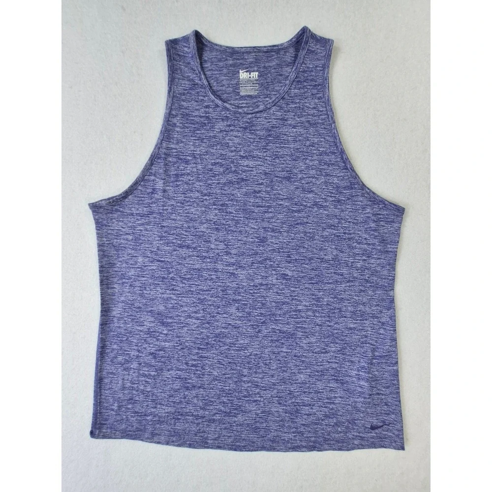Nike Dri-FIT Womens Purple Space Dye Heathered Tank Top Large 643365-526